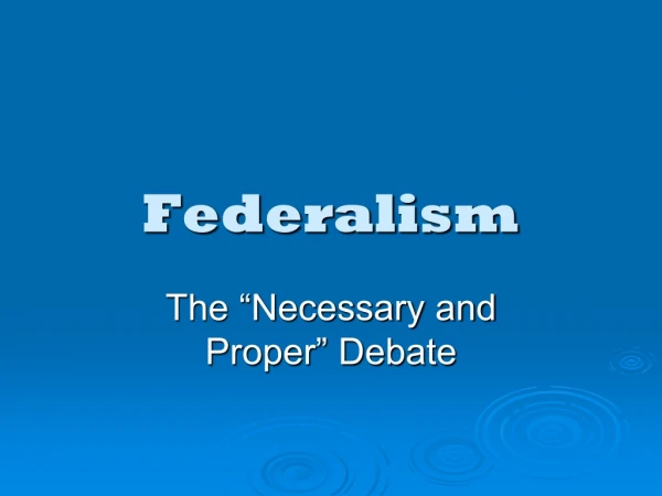 Federalism