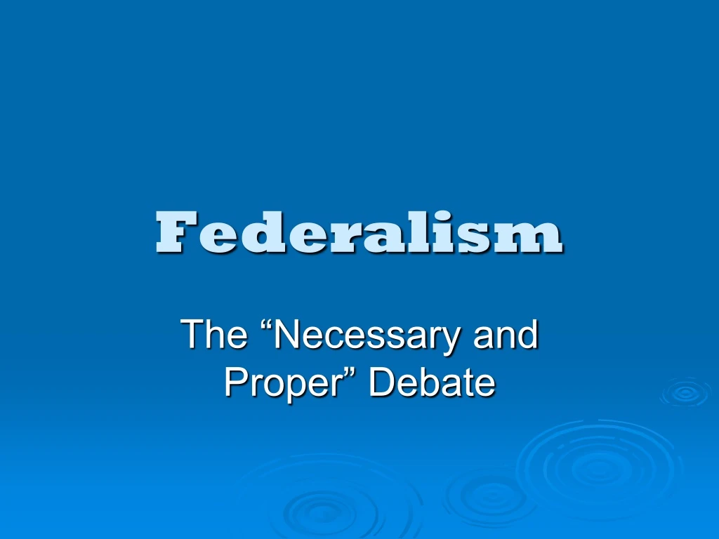 federalism