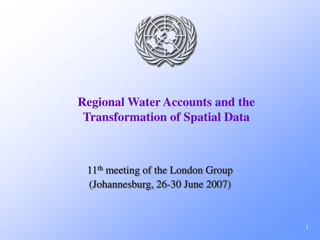 regional water accounts and the transformation of spatial data