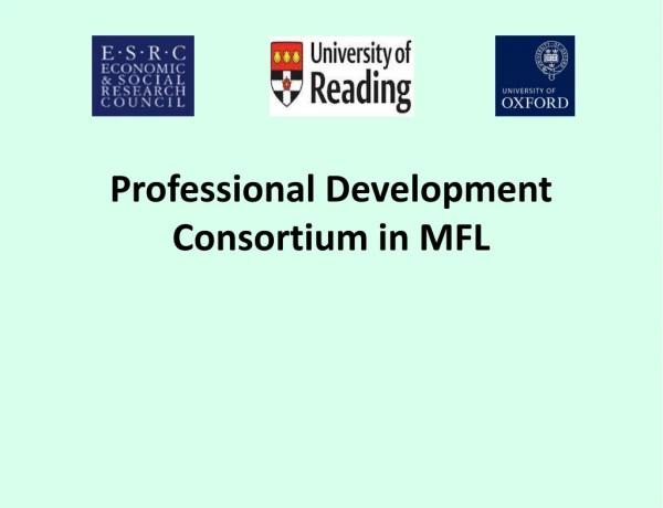 Professional Development Consortium in MFL