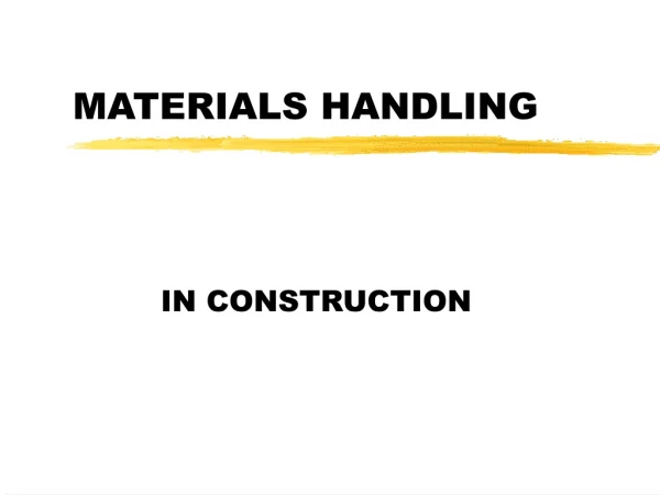 MATERIALS HANDLING