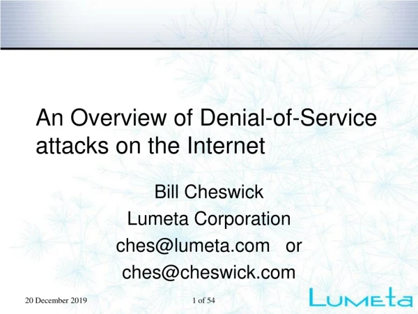 An Overview of Denial-of-Service attacks on the Internet