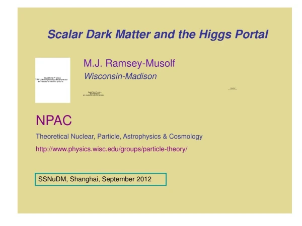 Scalar Dark Matter and the Higgs Portal