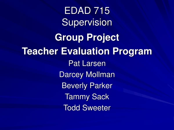 EDAD 715 Supervision