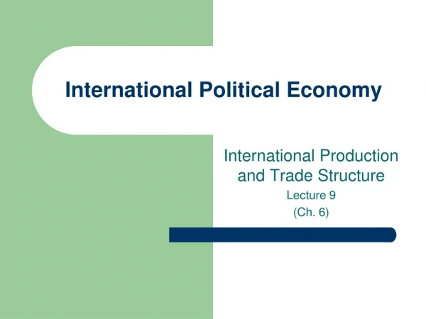 International Political Economy