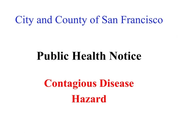 Public Health Notice