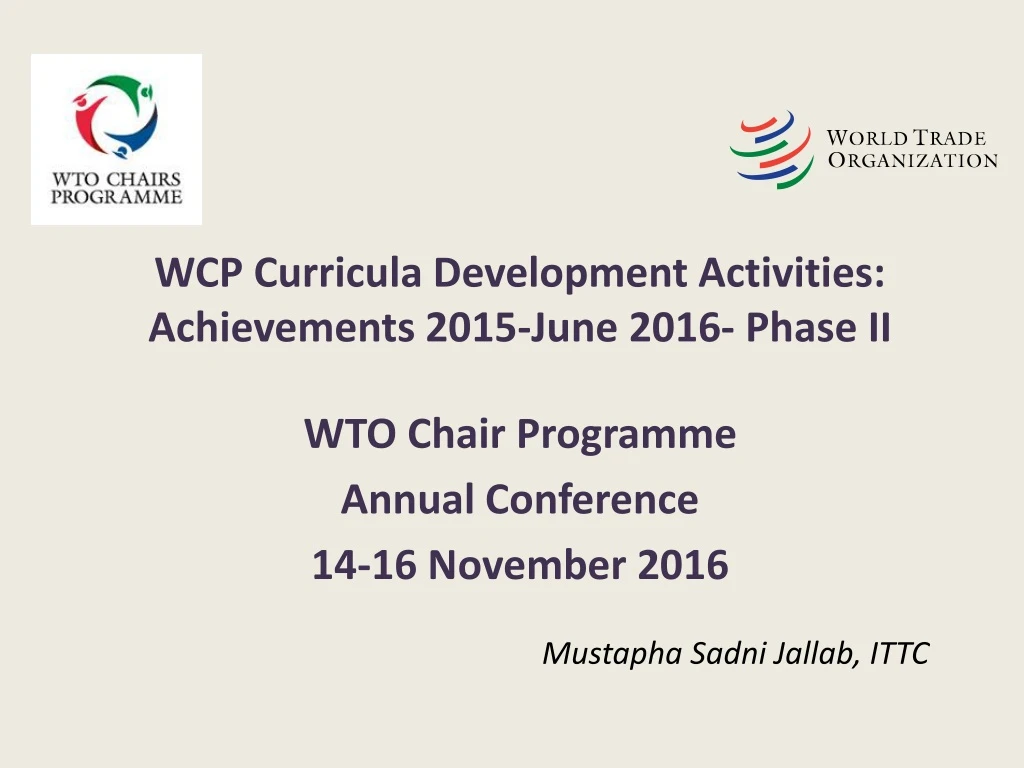 wcp curricula development activities achievements