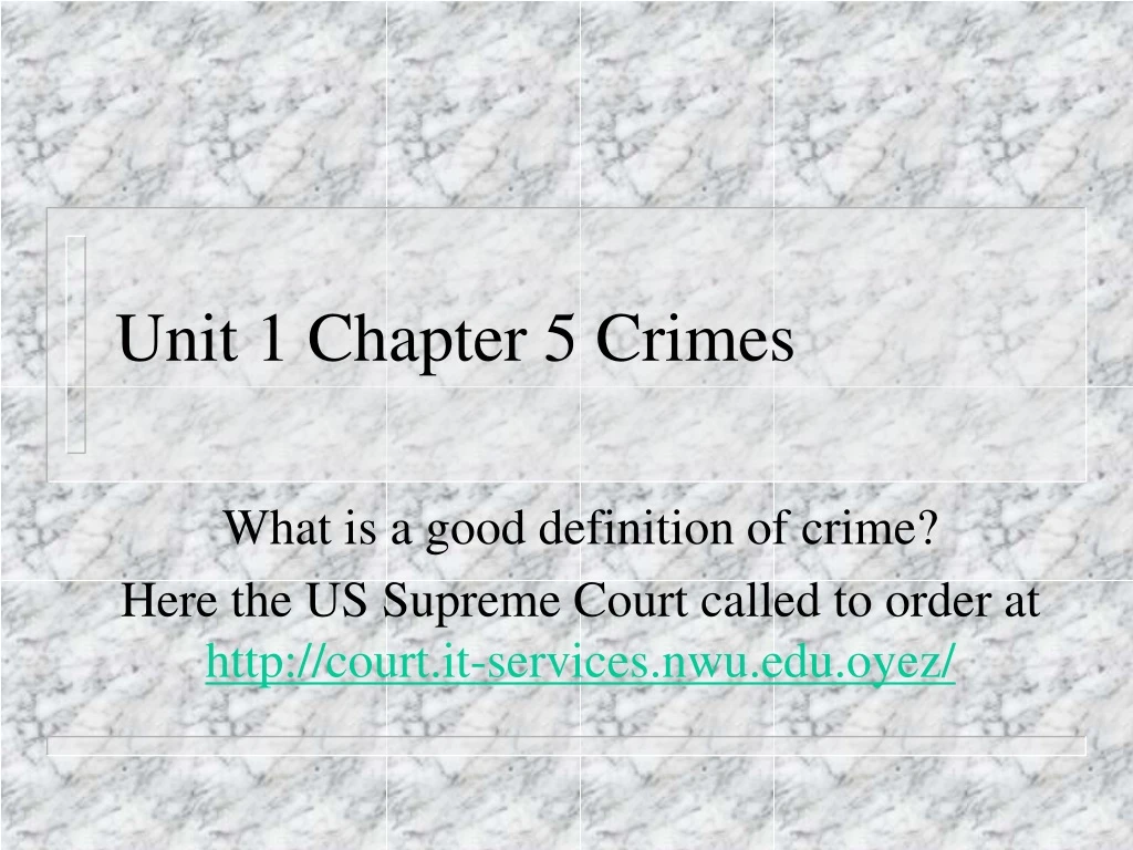 unit 1 chapter 5 crimes