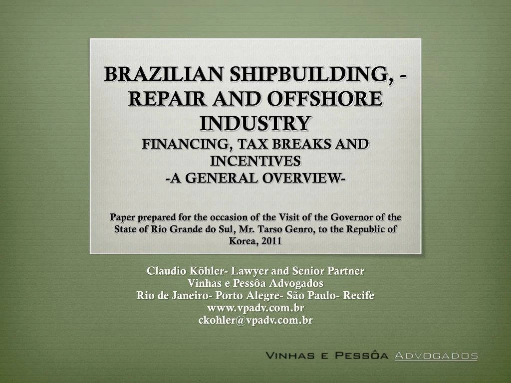 brazilian shipbuilding repair and offshore