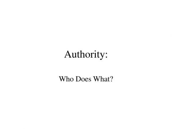 Authority: