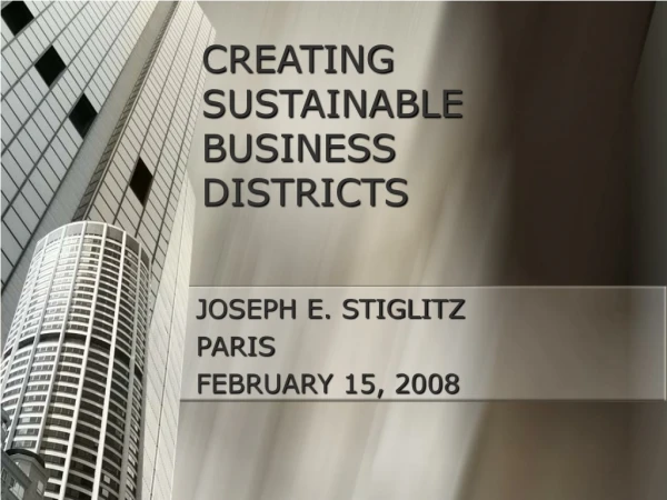 CREATING SUSTAINABLE  BUSINESS DISTRICTS