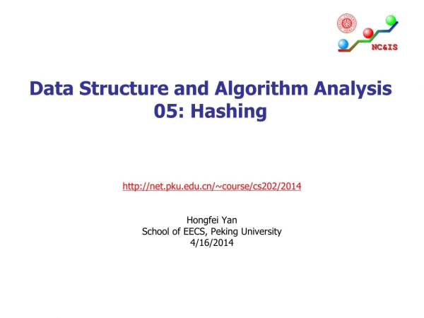 Data Structure and Algorithm Analysis 05: Hashing