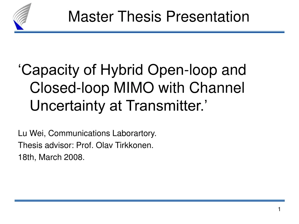 master thesis presentation
