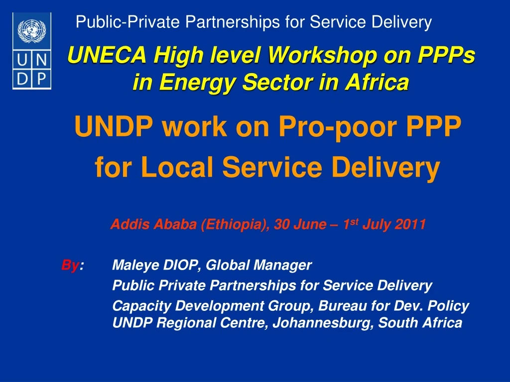 uneca high level workshop on ppps in energy sector in africa
