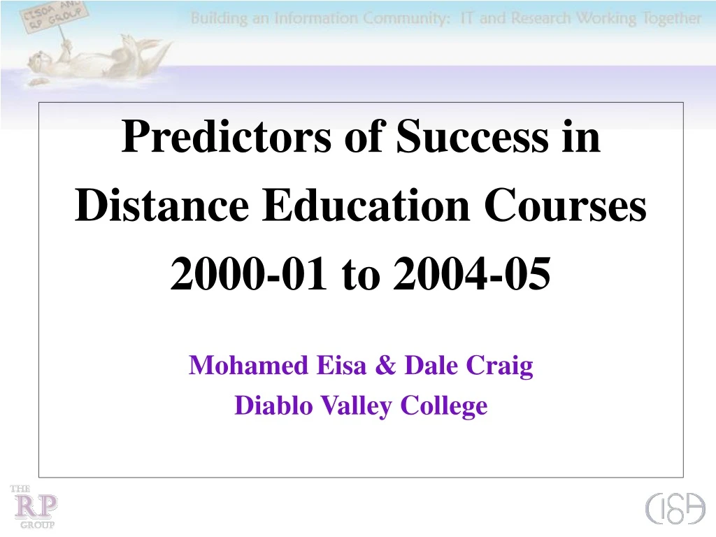 predictors of success in distance education