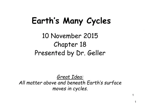 Earth’s Many Cycles