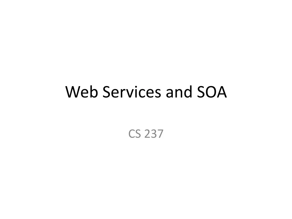 web services and soa