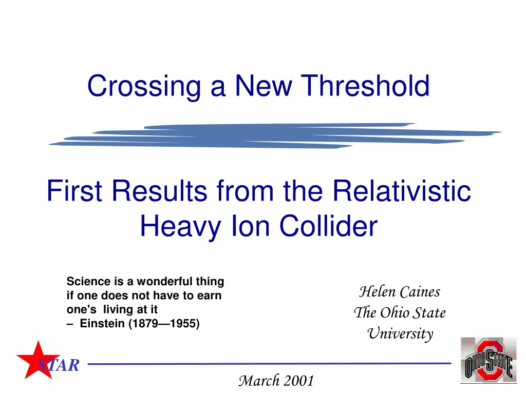 crossing a new threshold first results from