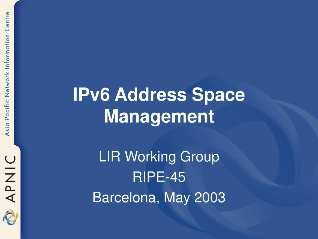 ipv6 address space management