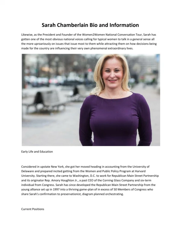 sarah chamberlain bio and information
