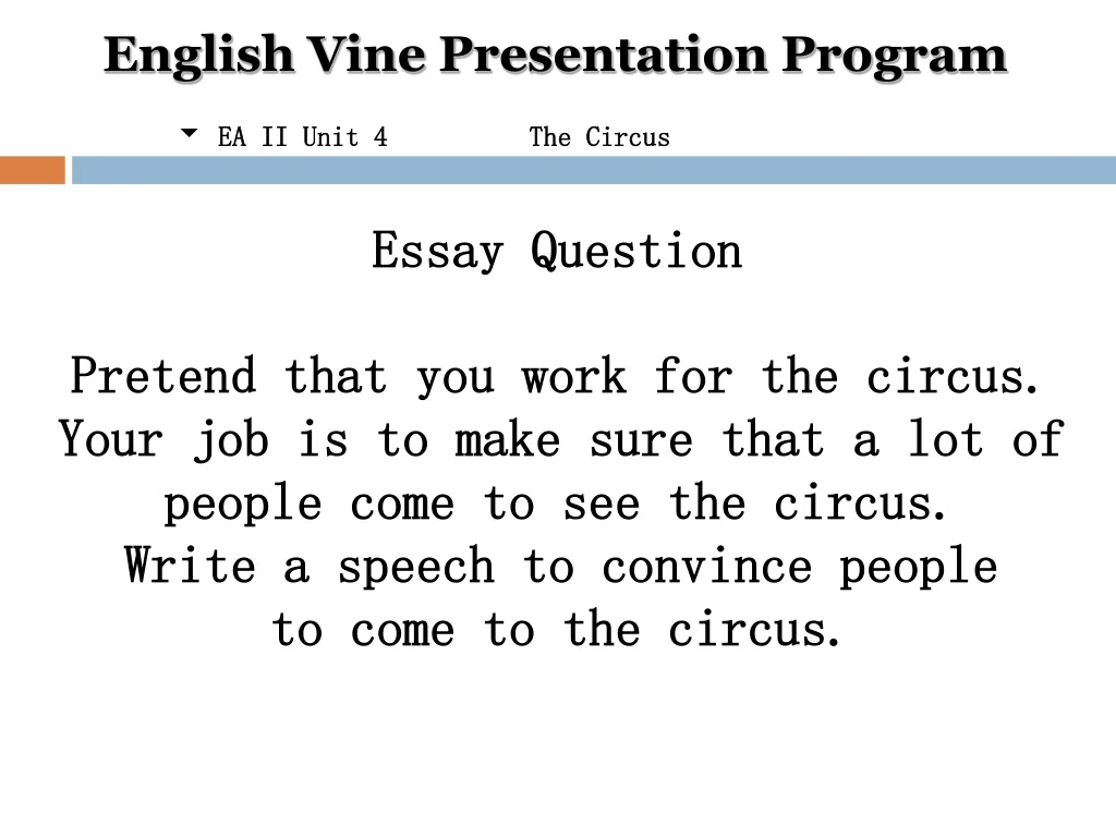 english vine presentation program