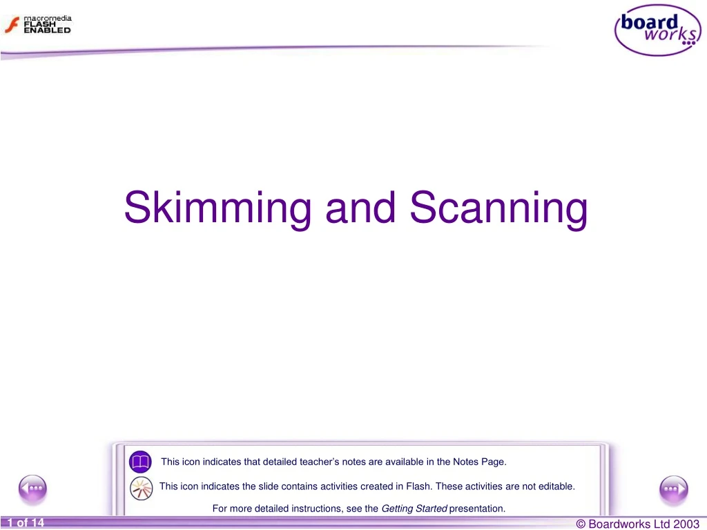 skimming and scanning