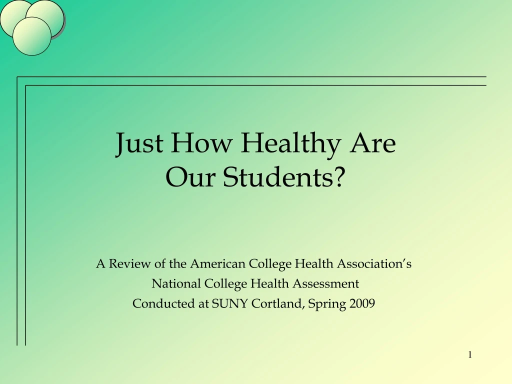 just how healthy are our students
