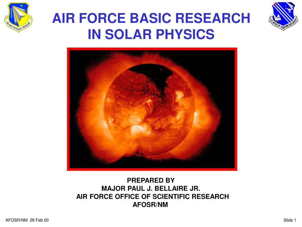 air force basic research in solar physics