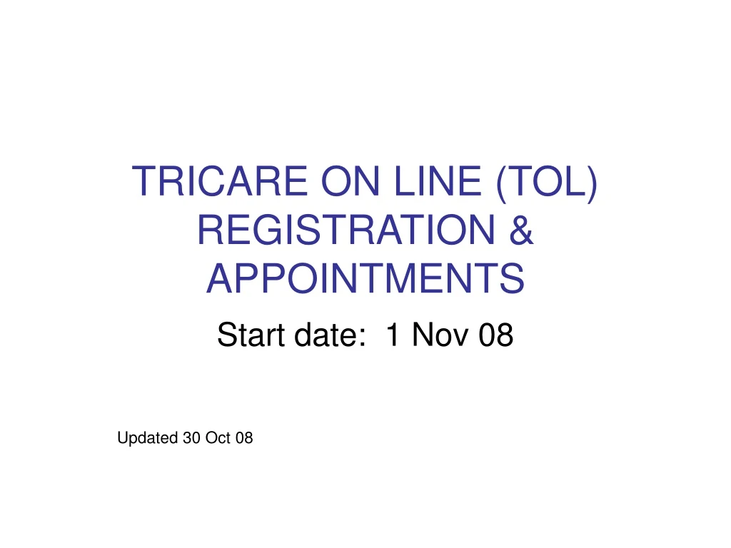 tricare on line tol registration appointments