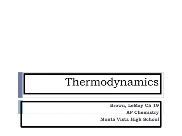 Thermodynamics