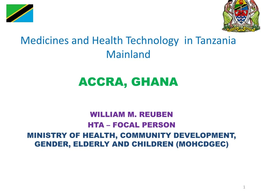 medicines and health technology in tanzania mainland accra ghana