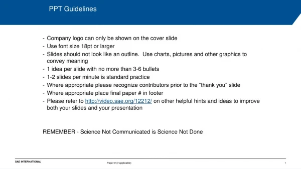 PPT Guidelines