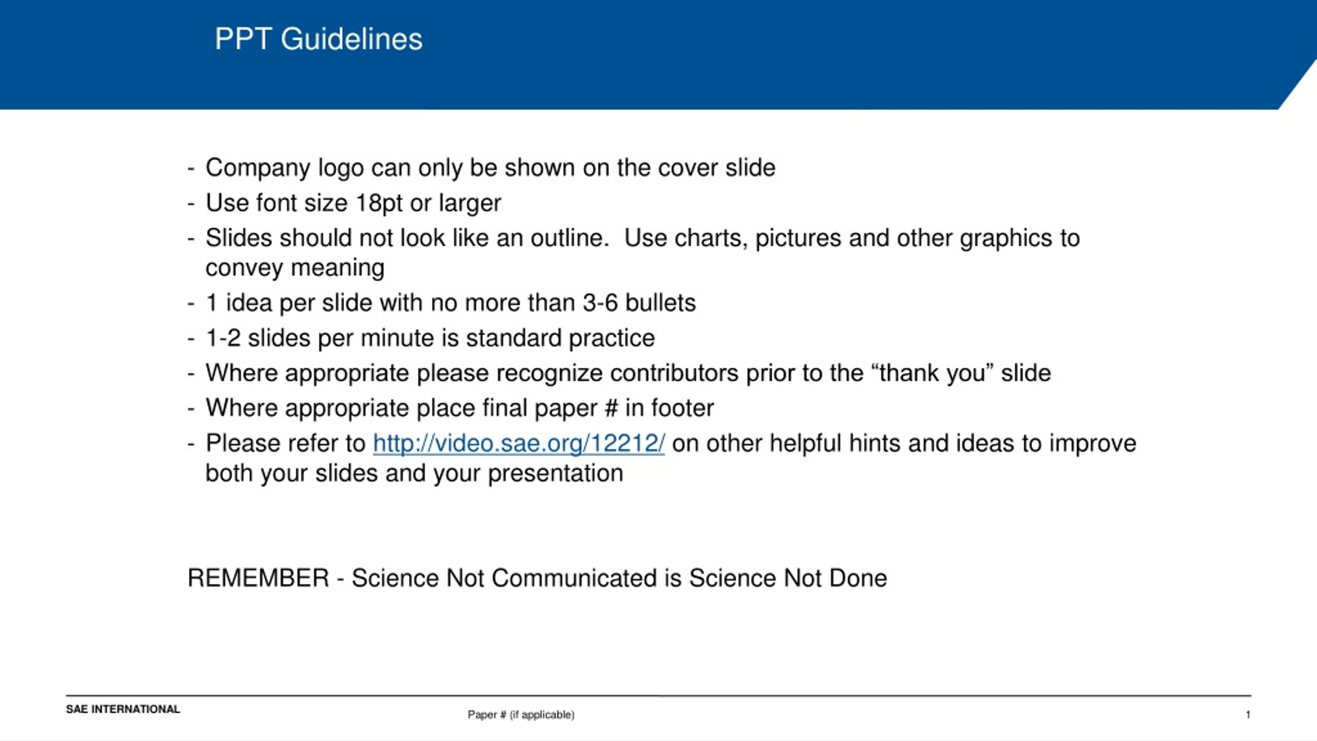 PPT Guidelines - slide 1