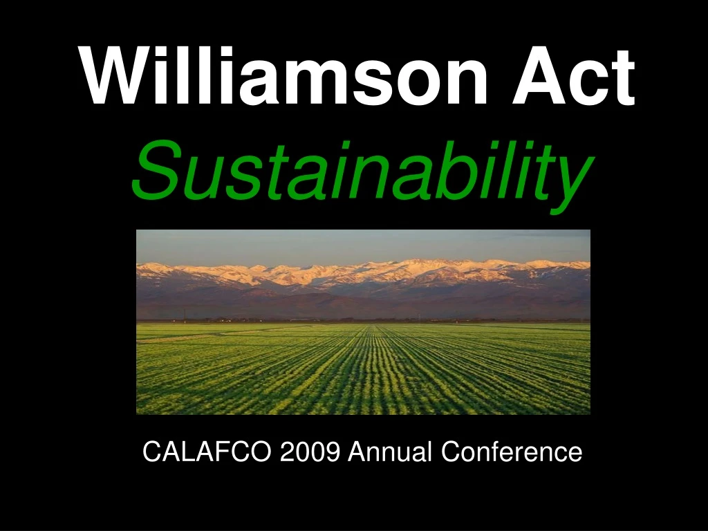 williamson act sustainability