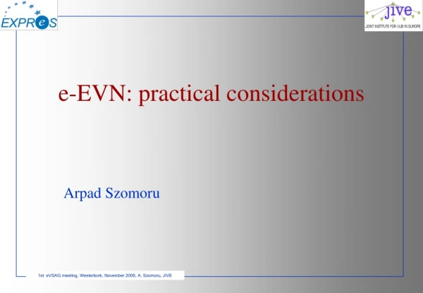 e-EVN: practical considerations