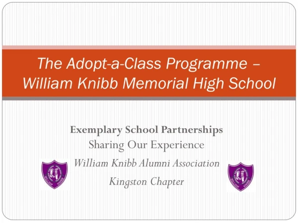 The Adopt-a-Class Programme –  William Knibb Memorial High School