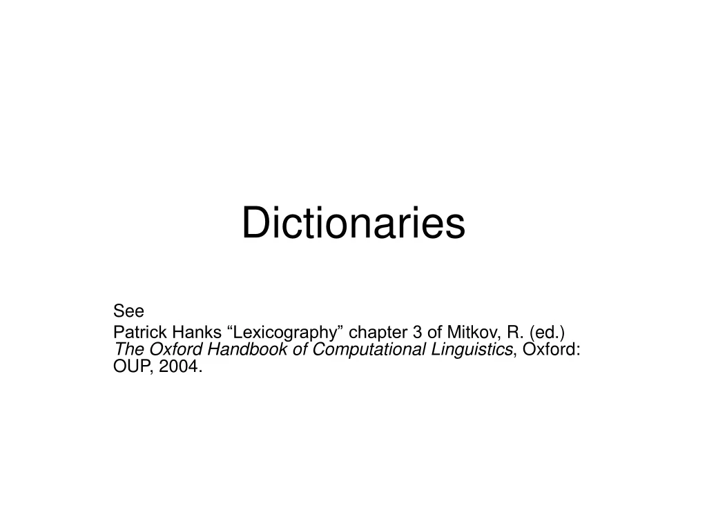 dictionaries