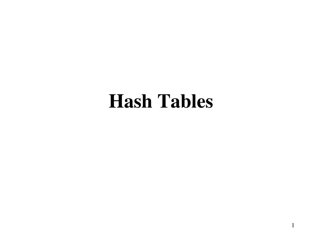 hash tables