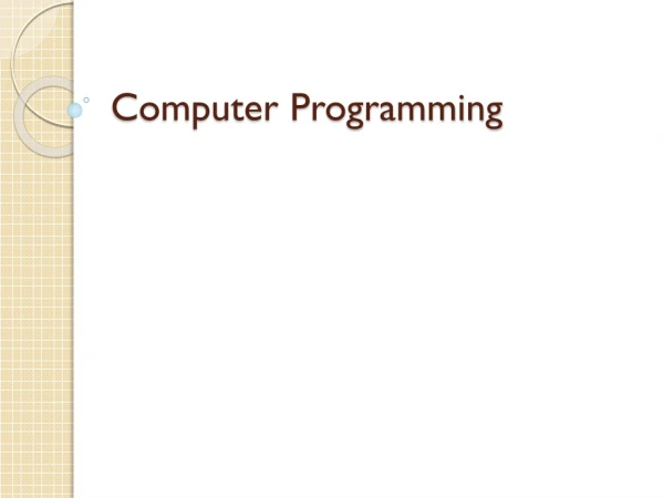 Computer Programming