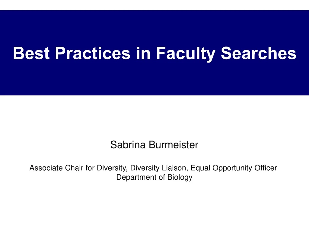 best practices in faculty searches