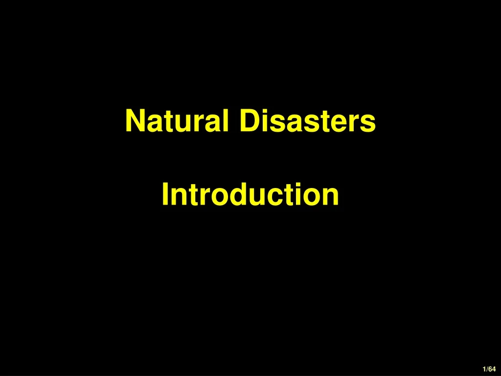 natural disasters introduction