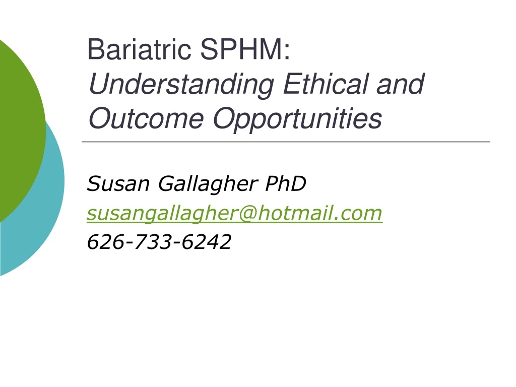 bariatric sphm understanding ethical and outcome opportunities