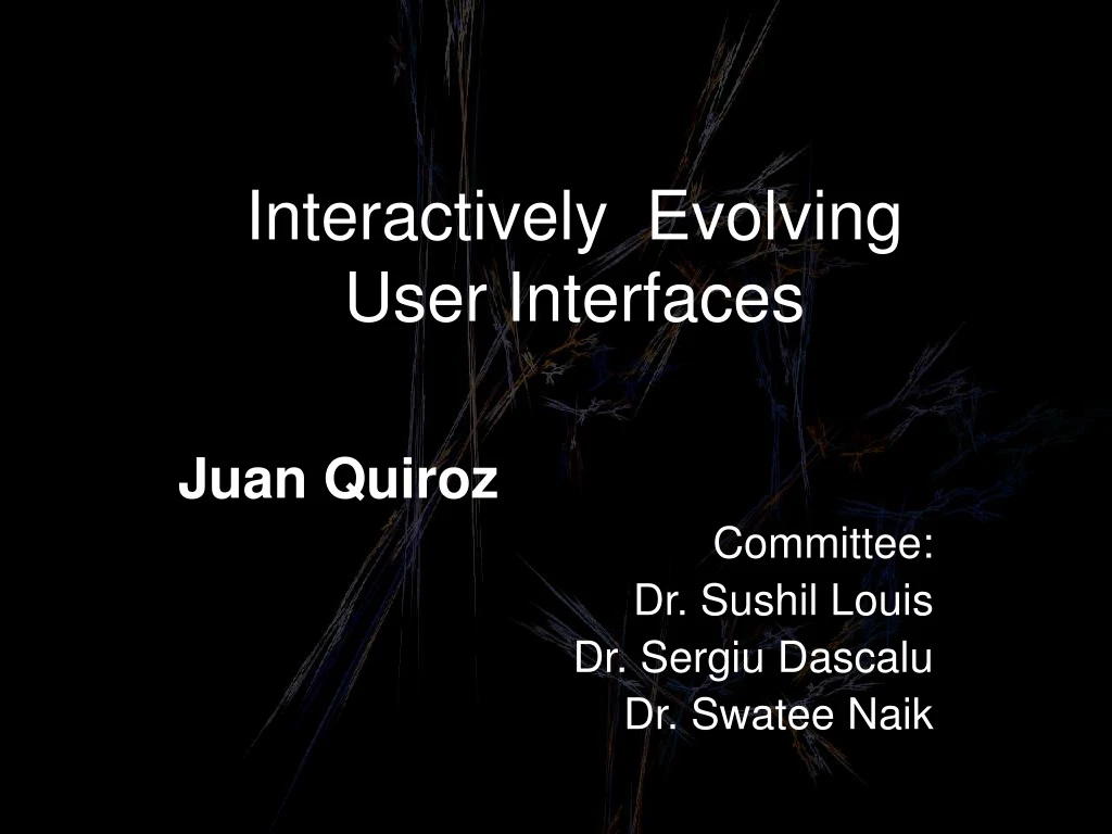 interactively evolving user interfaces