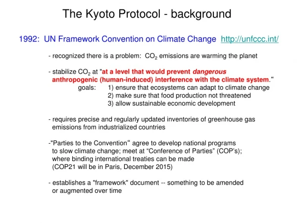 The Kyoto Protocol - background