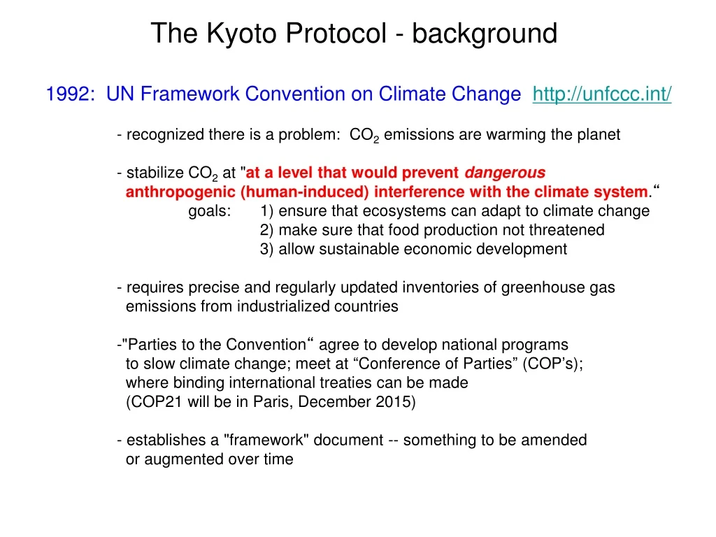 the kyoto protocol background