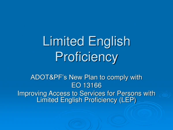 Limited English Proficiency