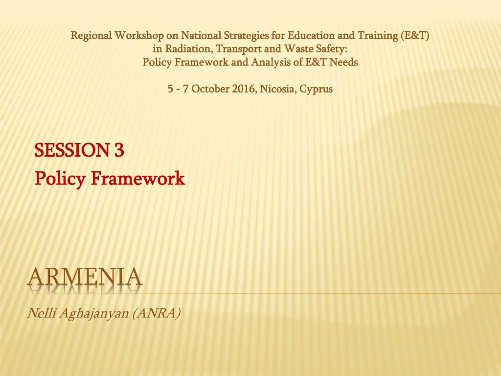 session 3 policy framework