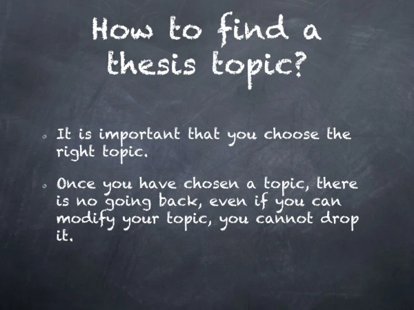 How to find a thesis topic?