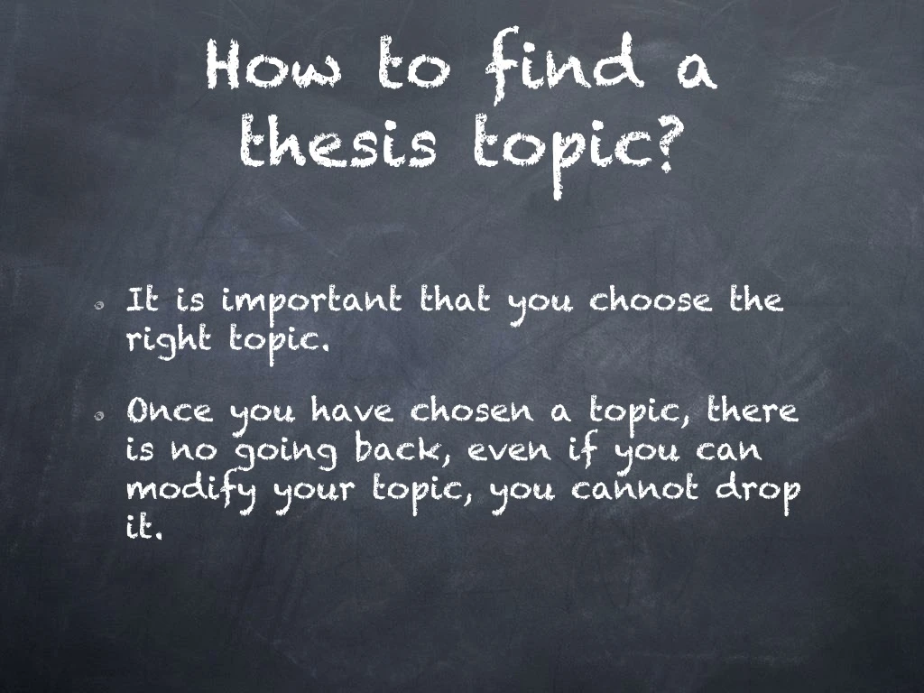 how to find a thesis topic