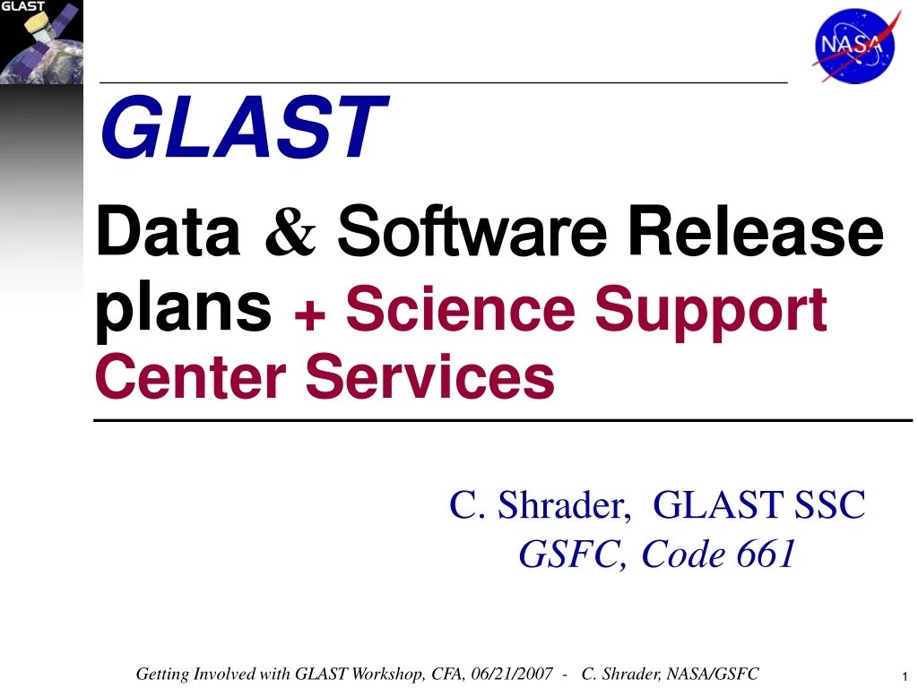 glast data software release plans science support